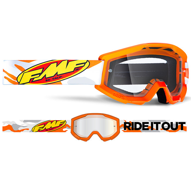 Load image into Gallery viewer, FMF POWERCORE YOUTH Goggle Assault Grey - Clear Lens
